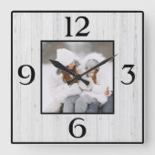 Rustieke boerderij aangepaste foto vierkante klok (Voorkant)