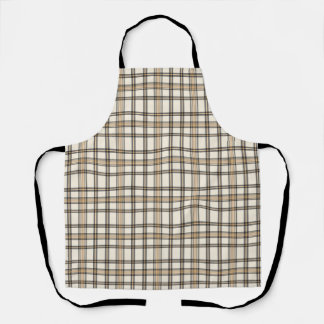 Rustieke boerderij beige en bruin geruit cadeau schort