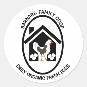Rustieke boerderij biologische verse eieren kip ki ronde sticker