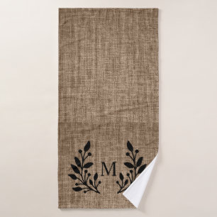 Rustieke boerderij Burlap Monogram Badhanddoek
