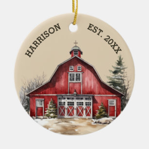 Rustieke Boerderij Country Christmas Keramisch Ornament