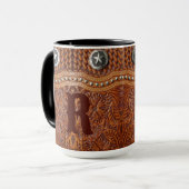 Rustieke Boerderij Cowboy Westerne Country Pattern Mok (Voorkant links)