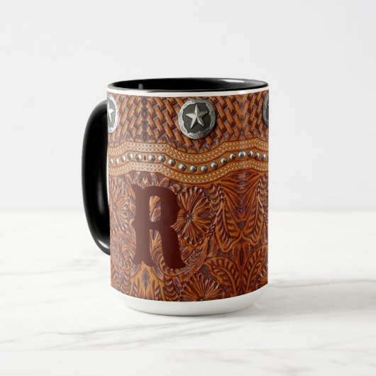 Rustieke Boerderij Cowboy Westerne Country Pattern Mok (Voorkant links)