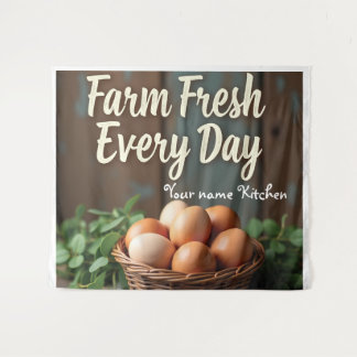 Rustieke Boerderij Eieren Muur Art Print Wandkleed