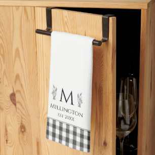 Rustieke boerderij familienaam monogram theedoek
