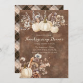 Rustieke Boerderij Geef Bedankt Diner Kaart (Voorkant / Achterkant)