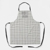 Rustieke boerderij Gingham Gray gepersonaliseerd Schort (Voorkant)