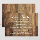 Rustieke boerderij houten tafelkaart 5 x 7 uitnodi kaart (Voorkant / Achterkant)