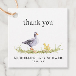 Rustieke boerderij Mother Goose Baby Shower favo Bedankjes Labels