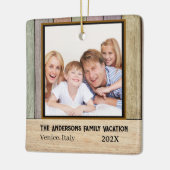 Rustieke Boerderij Planken Familie Vakantiefoto Keramisch Ornament (Links)