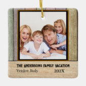 Rustieke Boerderij Planken Familie Vakantiefoto Keramisch Ornament (Voorkant)