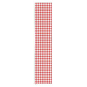 Rustieke boerderij Red Small Gingham Plaid Korte Tafelloper (Voorkant)