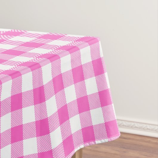 Rustieke boerderij roze en wit Gingham Plaid Tafelkleed (Voorbeeld)
