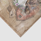 Rustieke Boerderij Spring Koe Land & Schuur Design Tissuepapier (Detail)