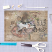 Rustieke Boerderij Spring Koe Land & Schuur Design Tissuepapier (Craft)