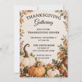 Rustieke boerderij Thanksgiving diner uitnodiging