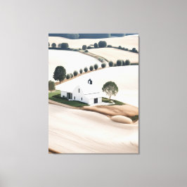 Rustieke boerderij Toscane landschap verpakt canva Canvas Afdruk