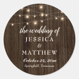 Rustieke boerderij Twinkling Lights Ronde Sticker