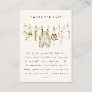 Rustieke Boerderij Waslijn Boeken Voor Baby Shower Informatiekaartje
