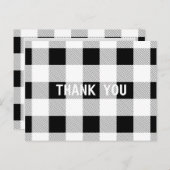 rustieke boerderij zwart wit buffel geruit feest briefkaart (Voorkant / Achterkant)