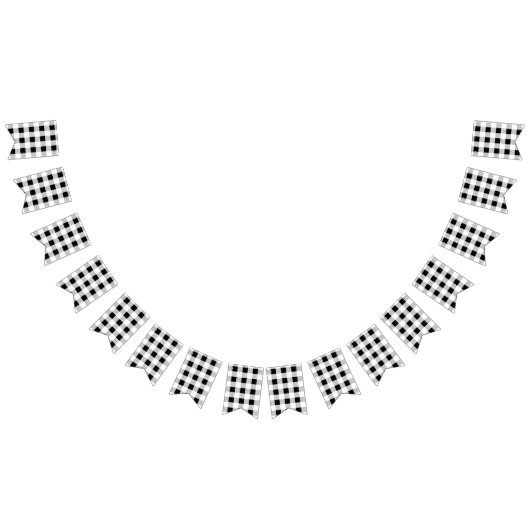 rustieke boerderij zwart wit buffel geruit feest vlaggetjes (Alle)