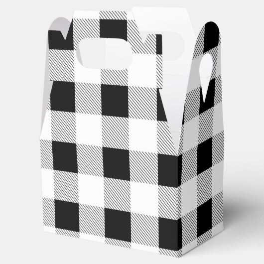 rustieke boerderij zwart wit buffel geruite feestj bedankdoosjes (Geopend)