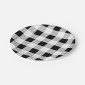 rustieke boerderij zwart wit buffel geruite feestj papieren bordje (Gekanteld)