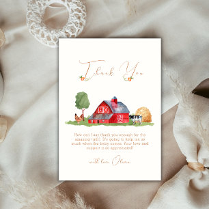 Rustieke Boeren Markt Barnyard Baby shower Bedankkaart