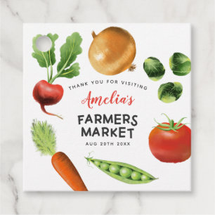 Rustieke Boeren Markt Groenten Verjaardagsfeest Bedankjes Labels