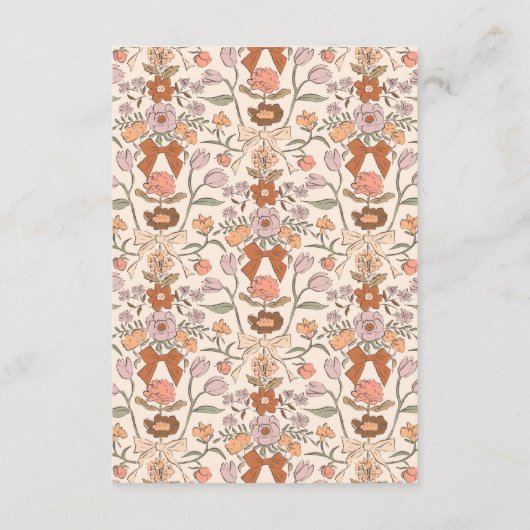 Rustieke Bogen En Bloemen Trouwdetails Informatiekaartje (Achterkant)