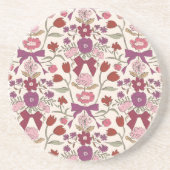 Rustieke Bogen en Bloesems Magenta Zandsteen Onderzetter (Voorkant)