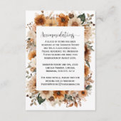 Rustieke Boheemse Herfst Bloemen Huwelijk | Informatiekaartje (Voorkant)