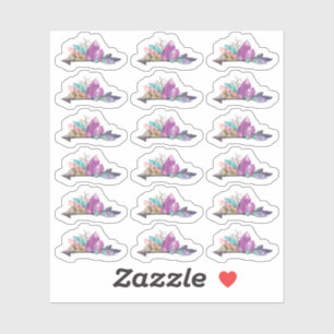 Rustieke Boheemse Kristallen & Pijl Aquarel Vel Sticker