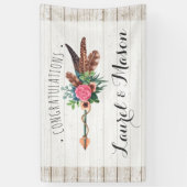 Rustieke Boheemse Pijl Bruiloft Gefeliciteerd teke Spandoek (Verticaal)