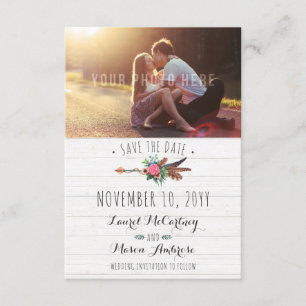 Rustieke Boheemse Pijl Bruiloft Save The Date