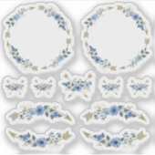 Rustieke Boheemse Waterverf bloempijlen krans Sticker (Voorkant)