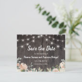 Rustieke Bohemian String Lights Floral Save the Da Date (Staand voorkant)