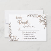 Rustieke Boho Aardse Neutral Wildflower RSVP-kaart RSVP Kaartje (Voorkant)