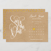 Rustieke Boho Agenda Gouden Liefdeshart Save The Date (Voorkant / Achterkant)