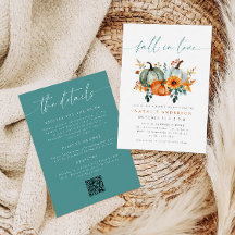 Rustieke Boho All-in-One QR Code Herfst Bruidsfees
