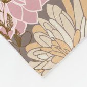 Rustieke Boho Asfalt Bloemmotief Fleece Deken (Hoek)