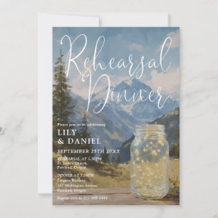 Rustieke Boho Berg Mason Jar Proefhuwelijksdiner Kaart