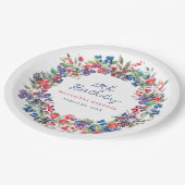 Rustieke Boho Berry Zomer 19e Verjaardag Custom Papieren Bordje (Gekanteld)