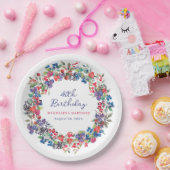 Rustieke Boho Berry Zomer 40e Verjaardag Custom Papieren Bordje (Feest)
