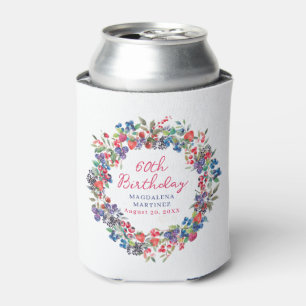 Rustieke Boho Berry Zomer 60e Verjaardag Custom Blikjeskoeler
