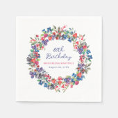 Rustieke Boho Berry Zomer Custom 80e Verjaardag Servet (Voorkant)