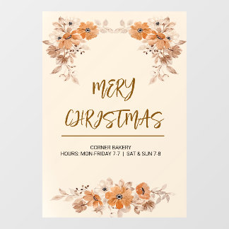 Rustieke Boho Bloem Kerst Ruitsticker Raamsticker