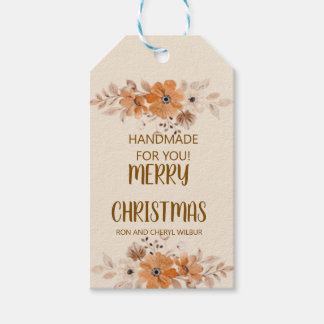 Rustieke Boho Bloem Kerstcadeautags Cadeaulabel