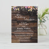 Rustieke Boho Bloem na de Bruiloftsfeestelijkheid Kaart (Staand voorkant)