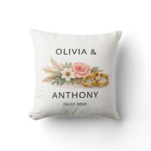 Rustieke Boho Bloem Roze Roos Trouwnaam Ornament